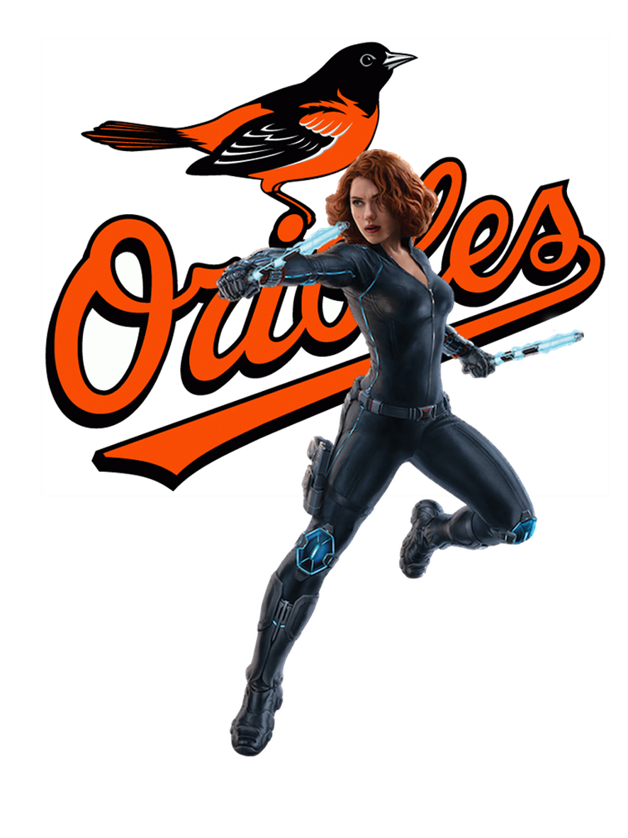 Baltimore Orioles Black Widow Logo vinyl decal